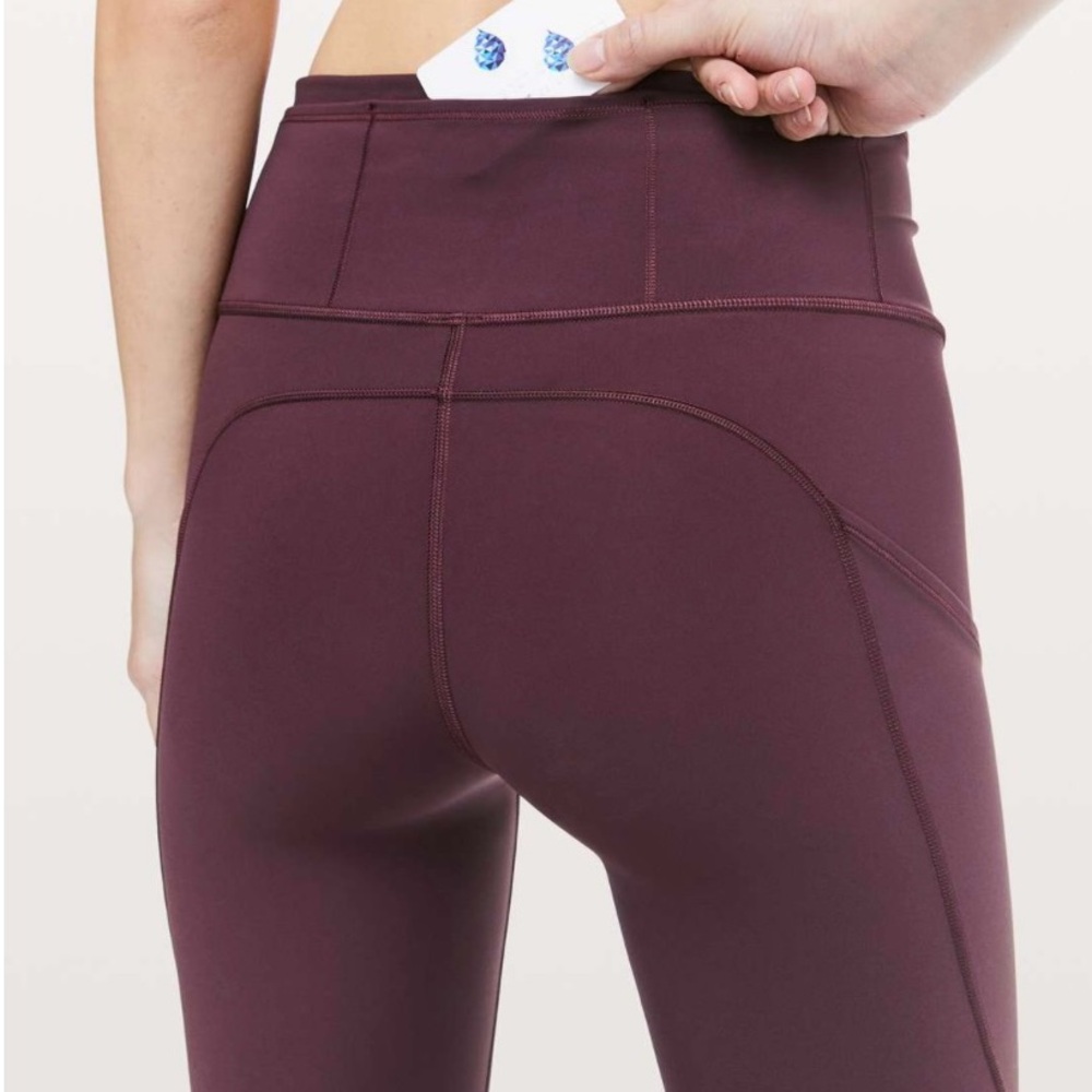 #28 Lululemon Fast Free Crop ll Nulux 19" 
Sz 8, Dark Adobe, Reflective Run Gym - Picture 3 of 14